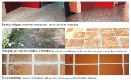 Bauendreinigung Reinigung von Cottoboden Reinigung von Terrazzoboden Reinigung von Fliesen